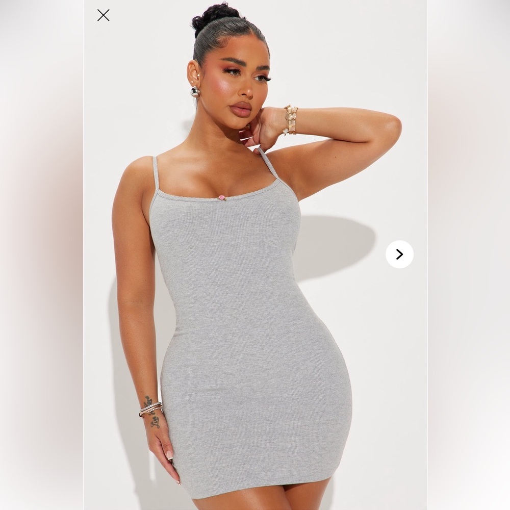 Gray Rosette Bodycon Mini Dress